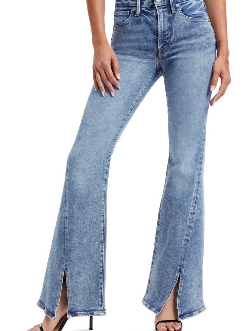 Good American Blue Flare Jeans - Good Legs Flare